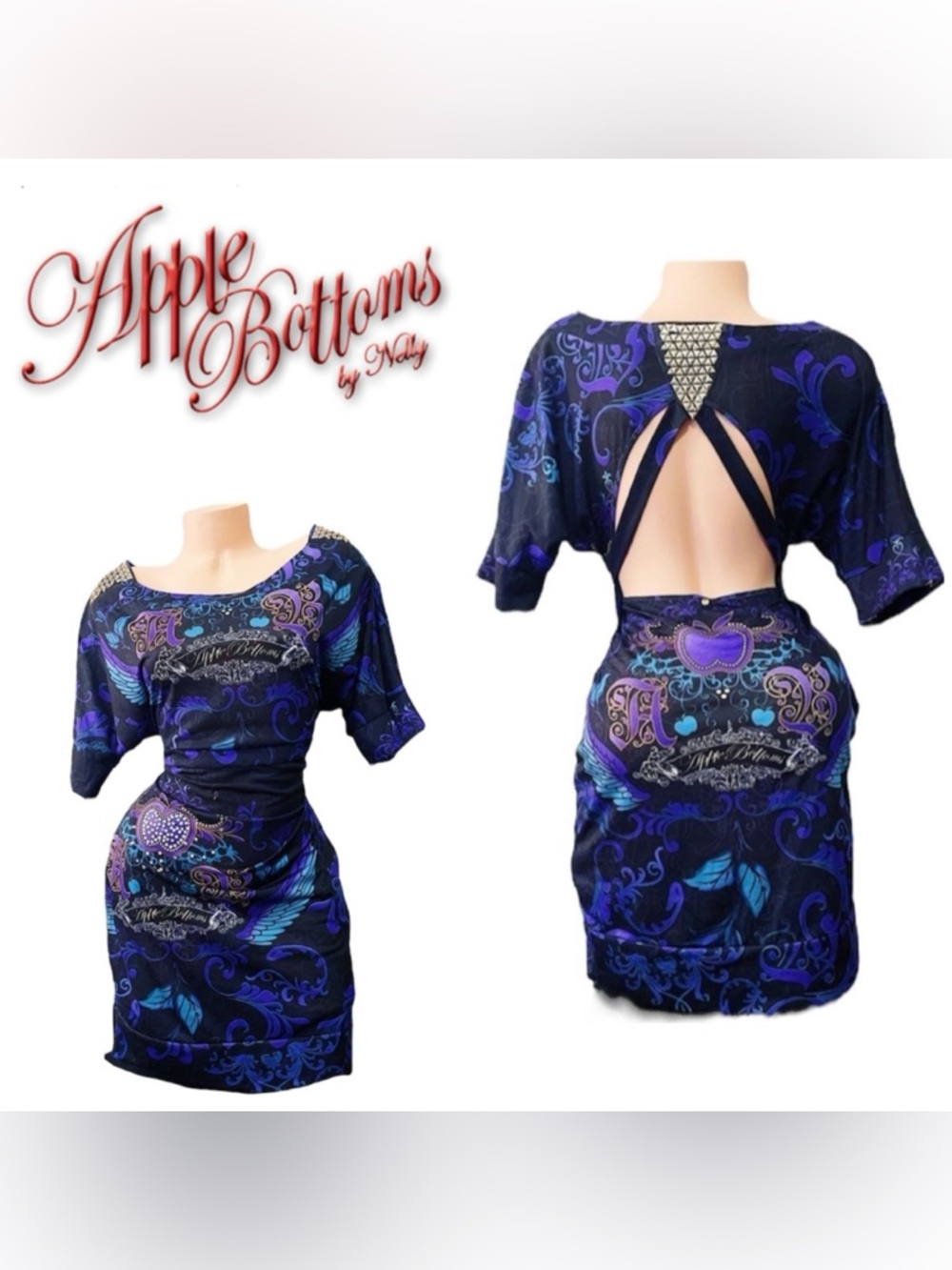 🏖️Mix & Match 3/$275🏖️ Y2K Apple Bottom Jeans Graffiti Paisley Open Back Dress